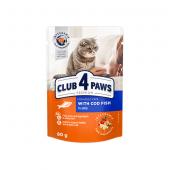 Club 4 paws влажный корм для кошек с треской в желе 80 г